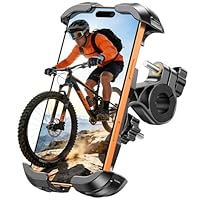 Glangeh Handyhalterung Fahrrad mit Sicherheitsschloss, [Starke Klemme] Handyhalterung Motorrad, 360° Drehbare Montageständer für Smartphones 4,7-6,9 Zoll (Kompatibel mit iPhone 17 Pro Max/S25 Ultra)