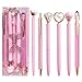 YOXMJDB Pink Pens for Women, 6 Pcs Cute Pens Ballpoint Pen Bulk, 1.0mm Medium Point Black Ink, Office and School Supplies Fancy Nice Pen Gifts for Girls Nurse Teacher (Pink)