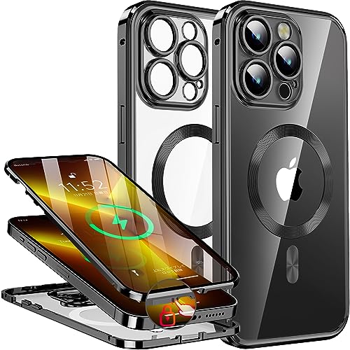 iPhone13 promax �p �P�[�X �b�c���[�v MagSafe �Ή� ���ʃJ�o�[(���������b�N��) (�u���b�N, iPhone 13 Pro Max�i6.7�C���`�j