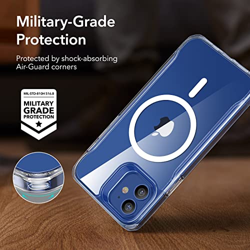 ESR Cover per iPhone 12 e iPhone 12 PRO, Compatibile con MagSafe, Ibrida Magnetica Custodia con HaloLock, Protezione Antiurto di Livello Militare, Retro Resistente ai Graffi, Trasparente