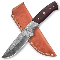 Damast Messer, sehr schönes Hand geschmiedetes Damast Jagd Messer MAQ5203