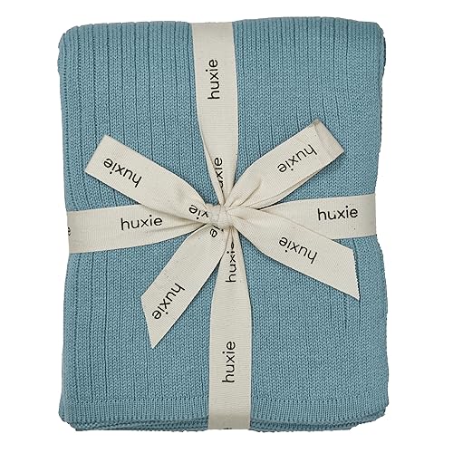 Image of Knitted Organic Cotton Baby Blanket- Swaddle Blanket, 30" x 40" Soft Receiving Blanket for Newborn (Polar Blue)