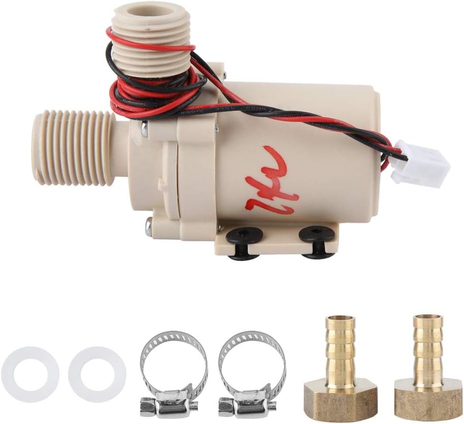 Solar Circulation Water Pump 24V 8Lmin Brushless Motor High Efficiency Quiet Operation for Water Heater Floor Heating Fountains Solar Thermal System