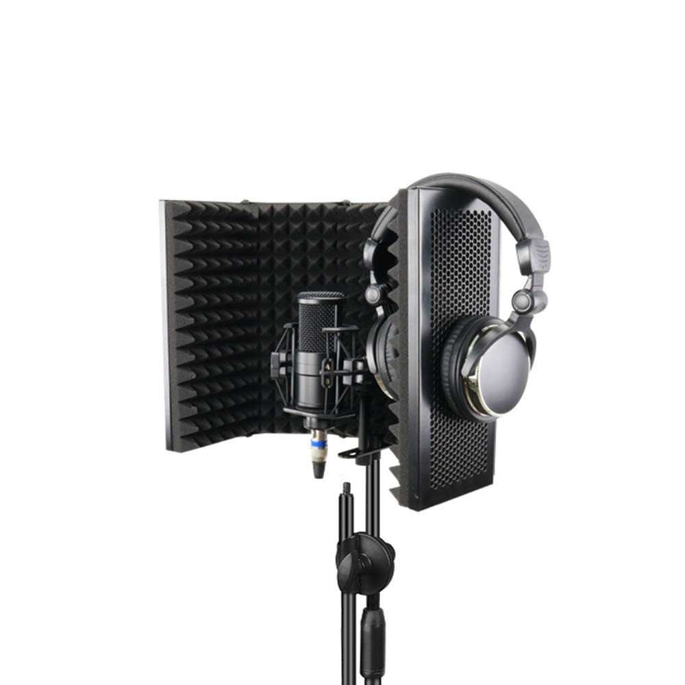 Escudo de Aislamiento de Micrófono, Reflector de Espuma Absorbente de Sonido Studio Mic Espuma Acústica EVA de Grado de Estudio (5 Puerta)