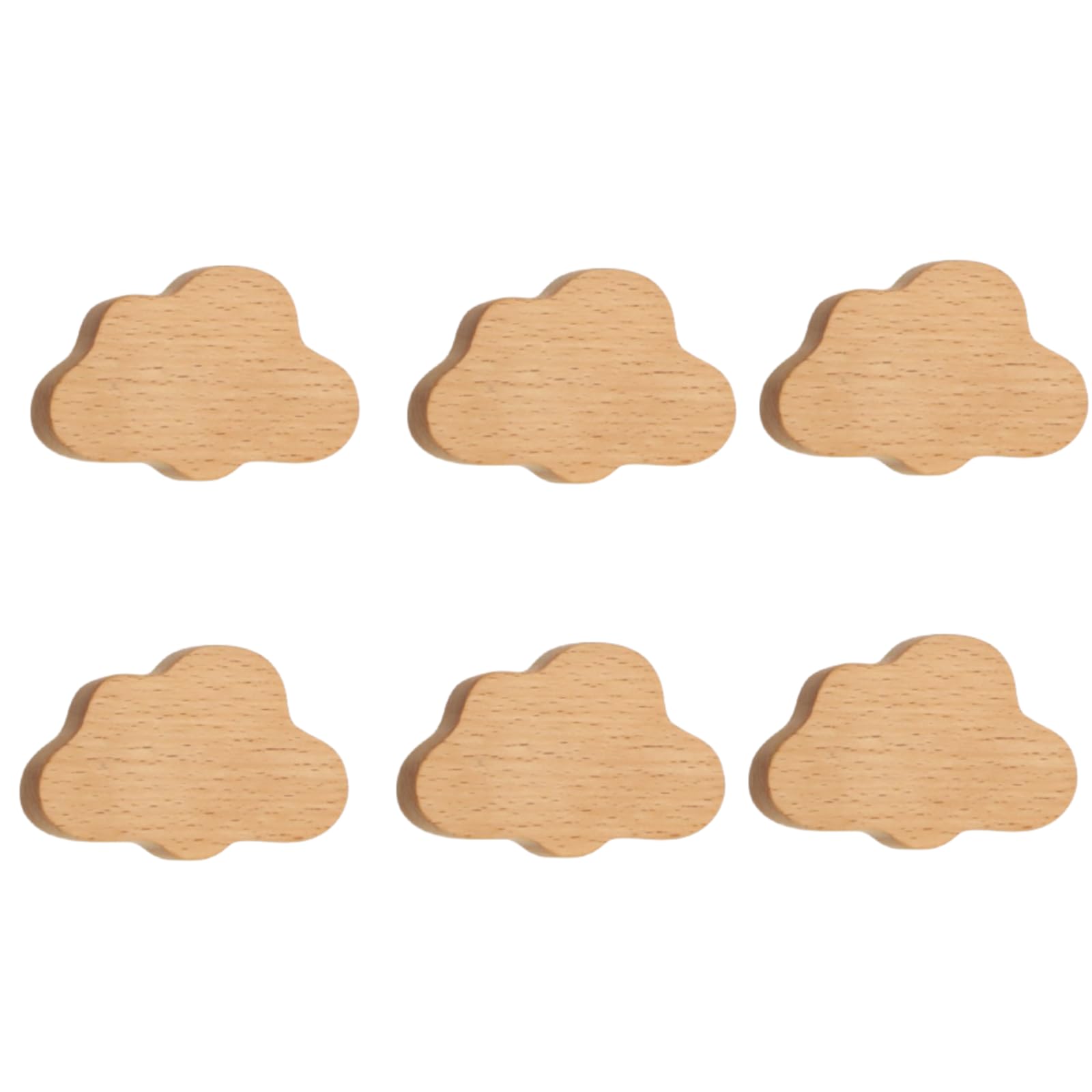 Bouton De Meuble 6 Pièces Star Cloud Poignée En Bois Pour Enfants Porte D'Armoire Tiroir Poignée En Bois Pour Meubles Poignée À Trou Unique Petit Nuage