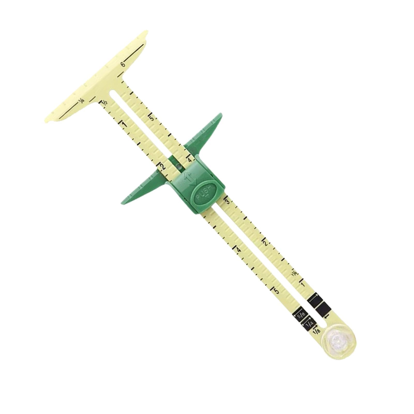 Medidor deslizante de costura en forma de T, regla deslizante 5 en 1 para dobladillo, acolchado, medición, calibre en T multifuncional, herramienta de costura ajustable, medidor de medición preciso