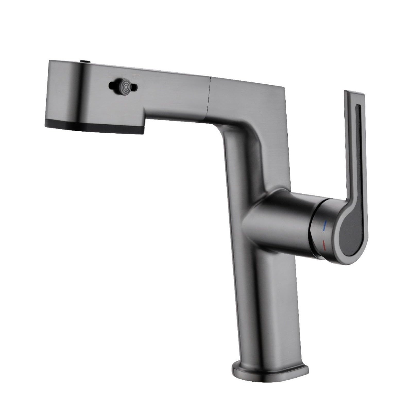 Fanjubei Bullet Ash Hot And Cold Multifunctional Pull-Out Washbasin Faucet, Gun Gray