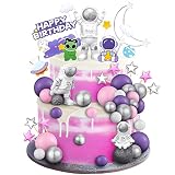 24 Pcs Astronaut Space Cake Toppers Outer Space Cake Toppers Decoration Astronaut Figurines Planet R