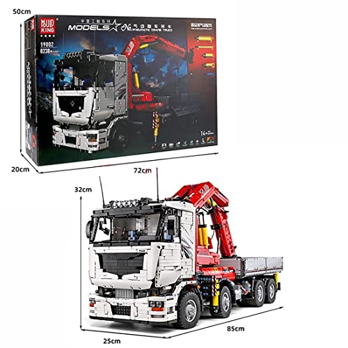 Kranwagen Bauset, 2.4Ghz / APP RC Konstruktionsspielzeug Truck Modell pneumatisch mit Motor, Mold King 19002, 8238… – Bild 7