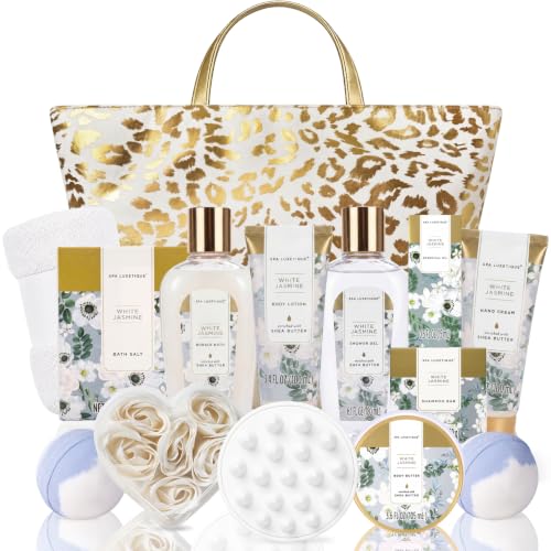 Spa Luxetique White Jasmine 15pc Spa Gift Baskets Gifts for Women...