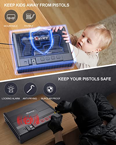 Kavey 2.0 Cub Safe Box With Kavey Biometric Gun Safe For Pistols #TOP5