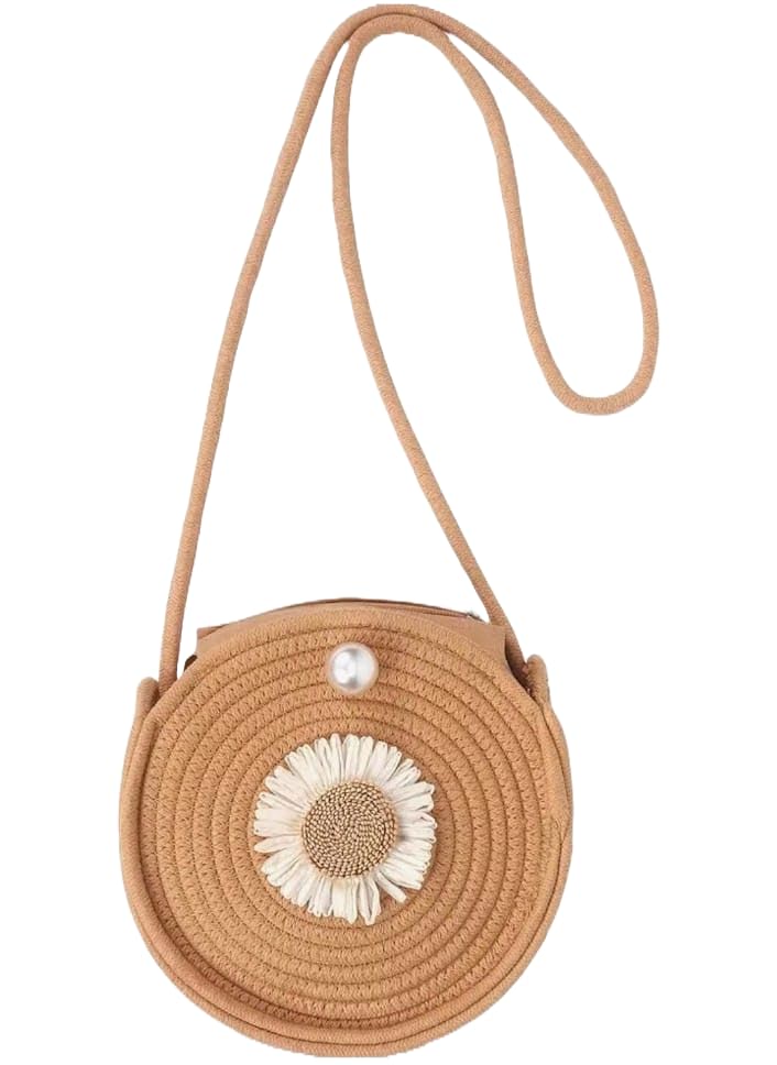 Womens Round(Gol) Jute Sling Bag with Pompom, Girls Shoulder Purse, | Girls Round Sling BagJute Handbag,Small Shopping Bag For Women,Ladies Shoulder Purse,small Handbag(Brown) (B0D8QDZQL6) Amazon Price History, Amazon Price Tracker