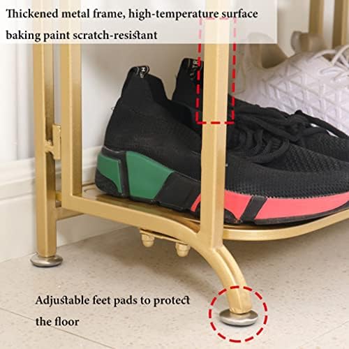 Shoe Shelf for Closet Metal Shoe Rack Organizer Free Standing Shoe Racks for Entryway Wide Shoe Storage Organizer Stackable Shoe Shelf for Floor, Bedroom (Color : /Black, Size : 5-