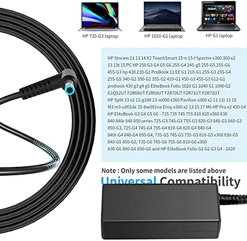45W Laptop Charger for HP, 19.5V 2.31A Power Supply Compatible with HP Stream 11 13 14, Elitebook Folio, Chromebook, Envy, Spectre, Ultrabook, Pavilion, Probook, Touchsmart Ac Adapter (4.5 x 3mm)