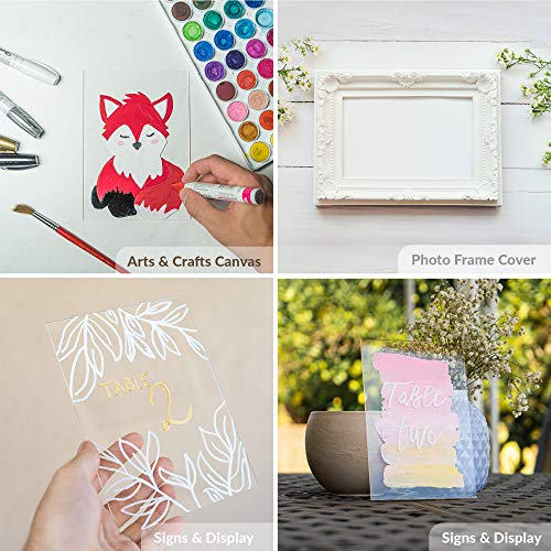 Simbalux Acrylic Sheet Clear Cast Plexiglass 5” X 7” 0.08” Thick (2Mm) Pack Of 5 Transparent Plastic Plexi Glass Board With Protective Paper For Photo Frame Replacement, Diy Display Projects, Craft #TOP1