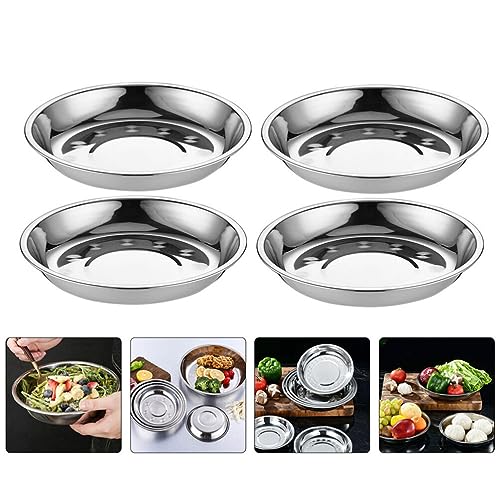 Yardwe Stainless Steel Dinner Plates 6 In Metal Round Dinner Plate Dinner Dishes Serving Plates For Picnic Outdoor Camping Bbq - Set Of 6 #TOP7