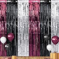 Maroon Black and Silver