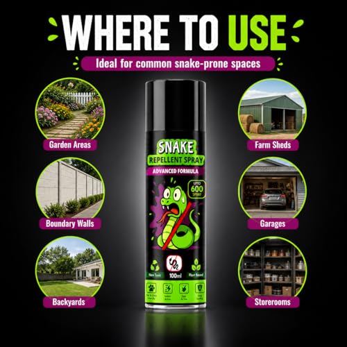 Image of Herbal Snake Repellent Spray 100ml | Plant-Based Non-Toxic Snake Deterrent | Up to 600 Sprays for Indoor & Outdoor Use | Garden, Farm, Home & Warehouse Protection (Pack Of 2)