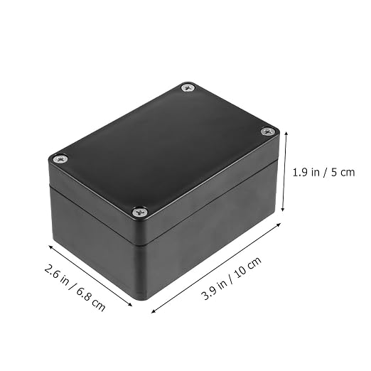 Caja de empalme impermeable para exteriores de ABS negro, 2 piezas con tornillos para proyectos electrónicos, carcasa sellada y resistente miniatura 3