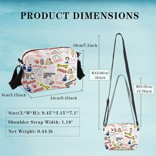 TV Show Inspired Gift TV Show Merchandise Travel Bag Spencer Lover Gift Crime Show Crossbody Bag for Crime Fans (Criminal TV Pattern HKB)2