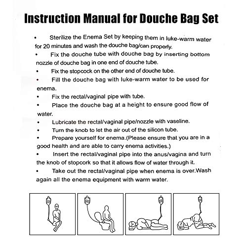 Enema Tool Kit, Andoer Enema reutilizável de gel de sílica, café, água, limpeza de cólon, enteroclis