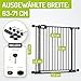 Bomi Treppenschutzgitter Merle Flatstep, Breite 63-71 cm | Türschutzgitter ohne Bohren, stabile Kindersicherung für Kind & Hund, TÜV geprüftes Hundegitter, Türgitter, Treppengitter, Metall Schwarz