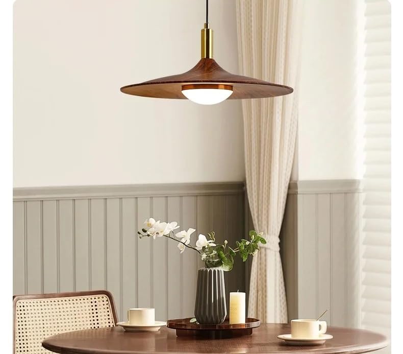 Suspension noyer 35cm lustre moderne pour éclairer efficacement table de bar