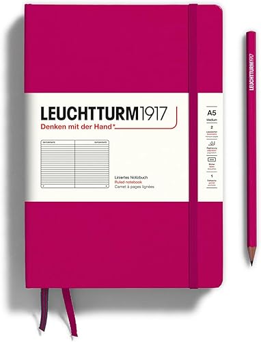 Vista 143 de LEUCHTTURM1917 - Cuaderno de tapa dura tamaño mediano A5-251 páginas numeradas para escribir y escribir en diario (Sol de raya, punteado)