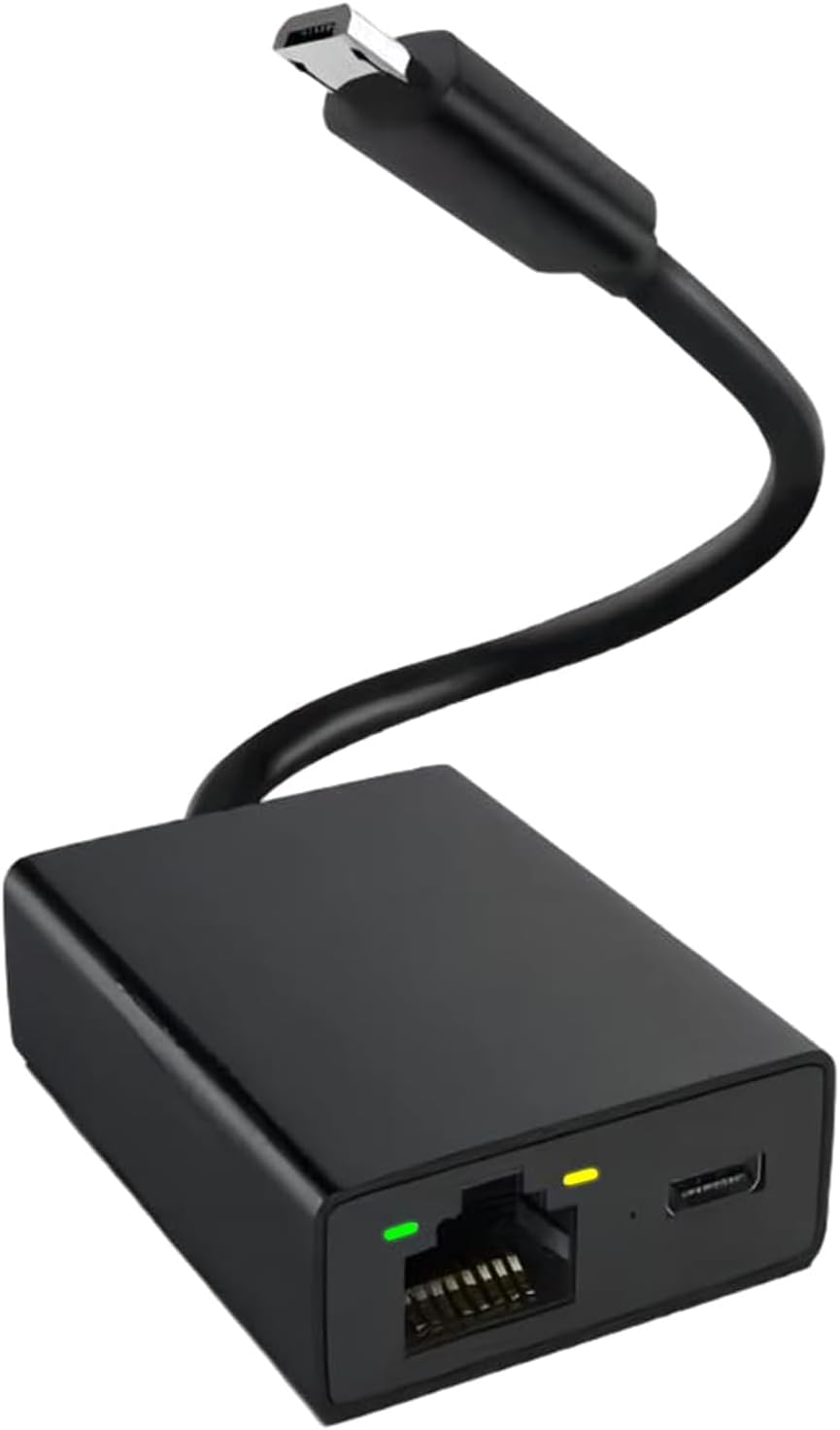 Ethernet Adapter for Fire TV Stick,Micro USB to RJ45 Ethernet Network Adapter,High Speed Internet Optimizer up to 100 Mbps for 4K Fire Stick,Chromecast,Google Home Mini and More Streaming TV Sticks