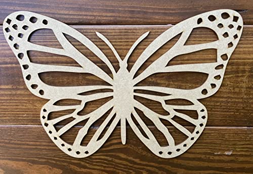 Tak n Stik 12 inch Monarch butterfly - Wood Cutout, Unfinished Wood Blanks, DIY Craft Embellishment, Laser Cut
