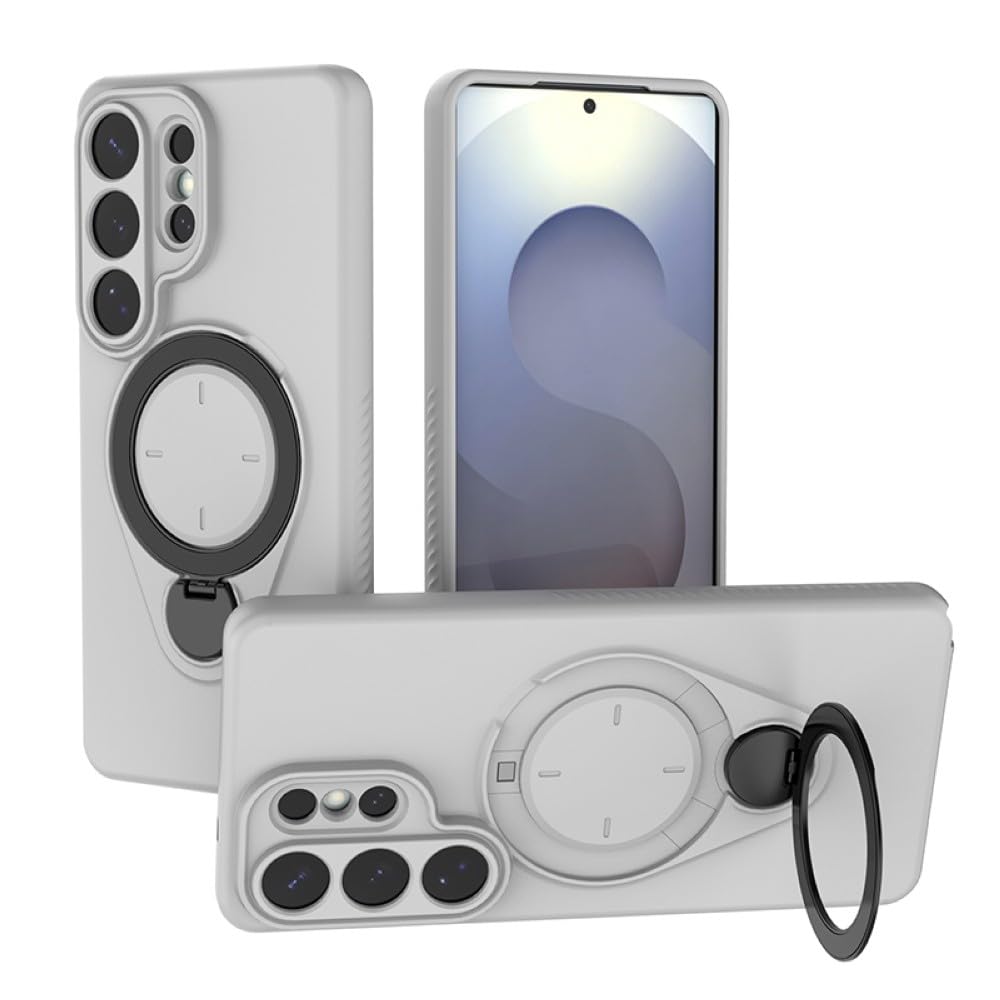 Coque Samsung Galaxy S26 silicone avec bague de support étui gris robuste