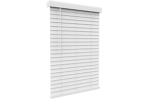 ARLO BLINDS 72 inch Faux Wood Blinds with Crown Valance