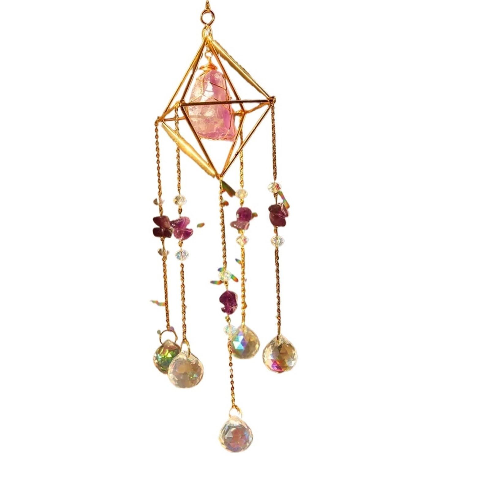 Ppqiru Style04 Moon Crystal Wind Chime Pendant For Home Decor Outdoor Garden Suncatcher Holiday Party Supplies For Decoration(Style04)