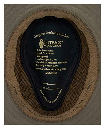 Image of Outback Trading Company Unisex 1462 Madison River Sun-Protective Waterproof Crushable Cotton Oilskin Hat