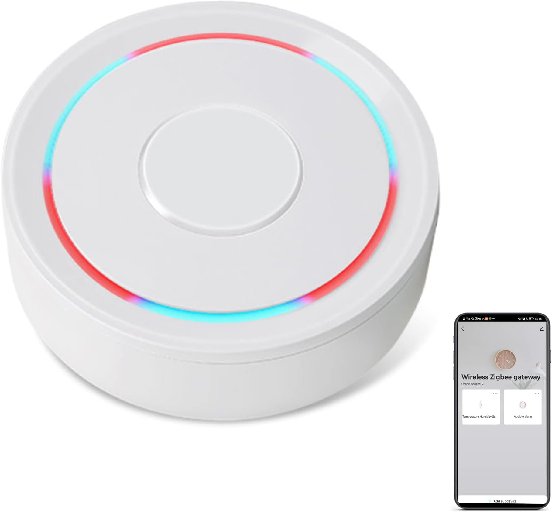 SENCKIT Tuya Zigbee 3.0 Hub Gateway: WiFi Smart Home Hub, Smart Home Bridge, App Remote Control, Wireless Remote Controller Compatible with Alexa Google Assistant and Smart Life App (Wireless)