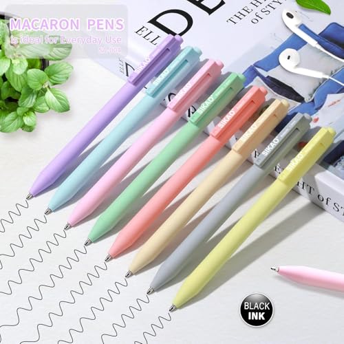 Sikao Pastell Kugelschreiber, 60 Stück – Druckkugelschreiber mit schwarzer Tinte, 1,0 mm Medium Spitze, Sanftes Schreiben ohne Verschmieren, ruhige Farben für Schule & Büro