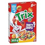 Trix Fruity Shapes Kids Breakfast Cereal Box, 303 Grams Cereal Package