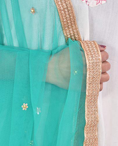 Image of YOUTHQUAKE Women's Embroidered Net Dupatta