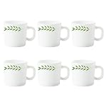 Larah by BOROSIL Botanica Opalware Mug Set (White) – 6-Pieces