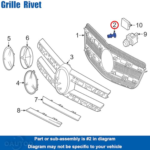 Clips de retención para parachoques Mercedes AMG GT 000-991-72-40 4