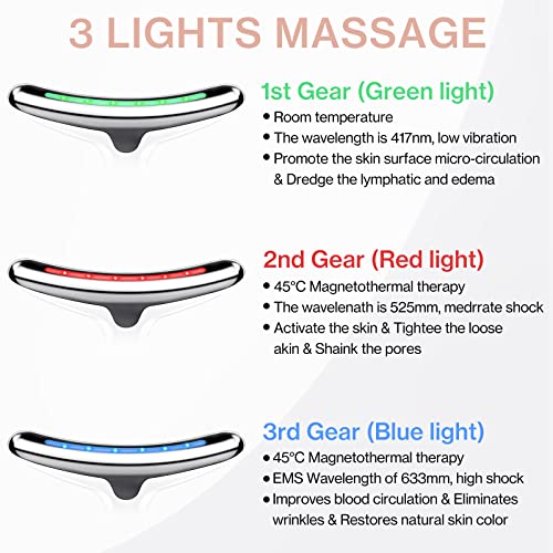 3-In-1 Face Massager For Skin Care, Facial And Neck Massager Electric Face Neck Lifting Massager With 45 ±5℃ Heat & 3 Massage Modes Skin Care,Improve,Firm,Tightening And Smooth #TOP3