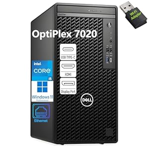 Dell OptiPlex 7020 Tower Business Desktop Computer, 32GB DDR5 RAM, 1TB PCIe SSD, Intel 6-Core i5-12500 (Beat i7-11700), DVDRW, WiFi Adapter, RJ-45, Type-C, HDMI, DisplayPort, Windows 11 Pro
