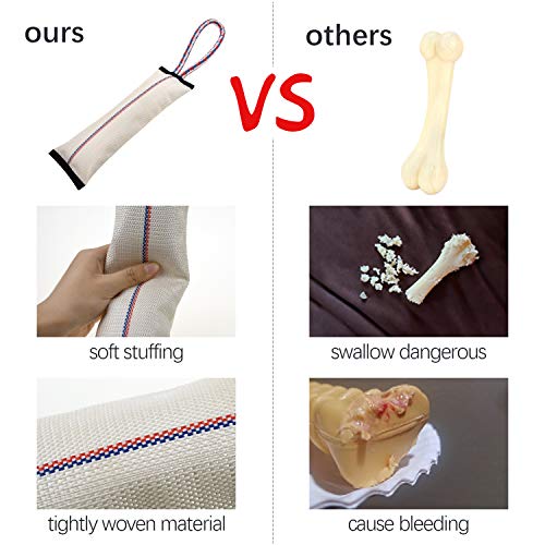 Tough Dog Toys for Aggressive Chewers,Dog Chew Toys,Dog Tug Toy,Firehose Dog Toys,Interactive Dog Toys for Large Dogs,Dog Squeaky Toys with Strong Cotton Rope Handle,Pet Toys for Small Dog Toys Pack 2