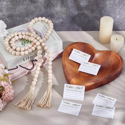 Cuenco de oración de madera UNICRAFTALE con tarjetas y colgantes 3