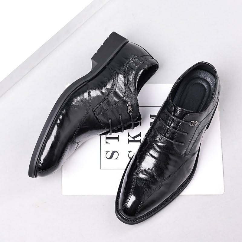 Men's Retro Oxford Shoes Lace-Up Business Classic Non Slip Leather Work Tuxedo Wedding Formal Dress Shoes4