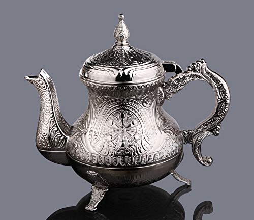 Demmex Turkish Moroccan Arabic Decorative Pitcher Teapot, 25 Ounces (Silver) #TOP1