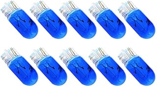 Jopto 10PCS T10 Blue W5W HOD Halogen Bulb 501 Wedge Base Capless Sidelight Xenon Gas Car Warm White Lamps Turn Side License Plate Light Car Reverse Parking Door Light Reading Interior Lamp DC 12V