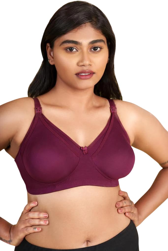 Wine Nakd Non Padded Maternity Bamboo Bra - Size-image-44