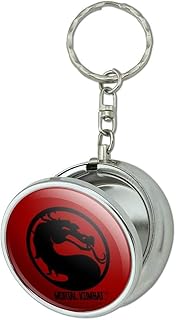 Mortal Kombat Symbol Portable Travel Size Pocket Purse Ashtray Keychain with Cigarette Holder