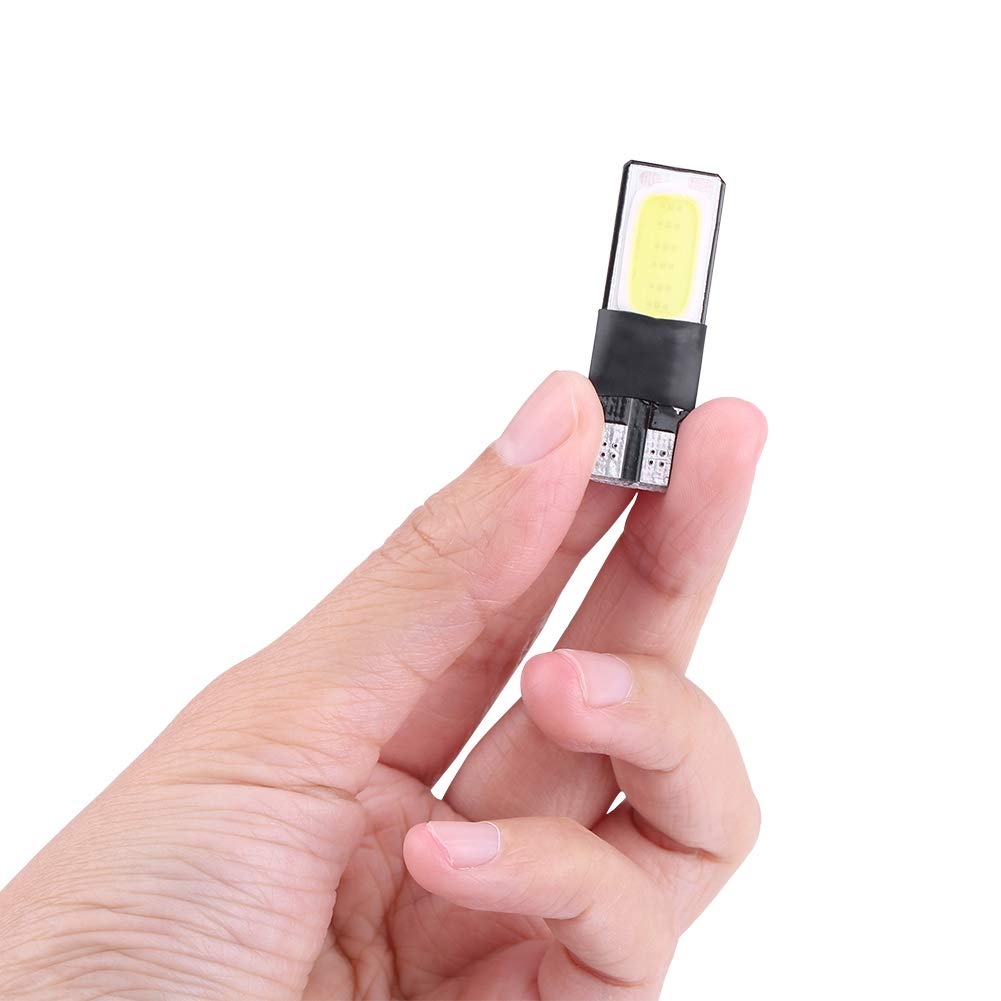 Qqmora Żarówka LED T10 W5W 6SMD Samochodowa Canbus Błąd COB Światło Tablicy Bocznej dla Różnych Pojazdów (Białe oświetlenie)
